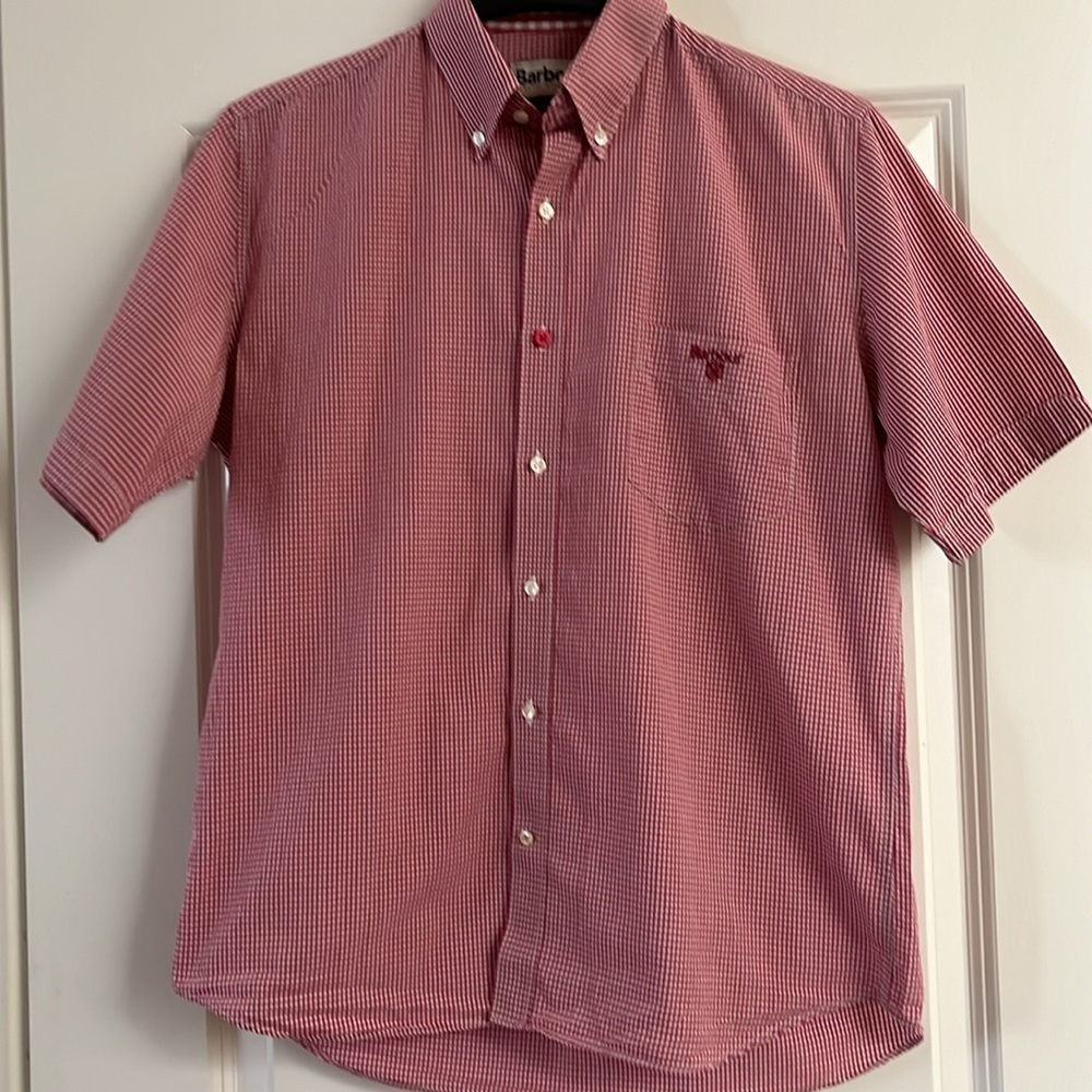 Barbour plaid Mens Buttons down Shirt Short Sleeves Size S - Picture 12 of 13